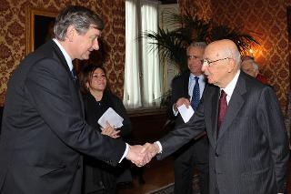 Il Presidente Giorgio Napolitano durante la cerimonia di congedo del Signor Danilo Türk, Presidente della Repubblica Slovena al termine della visita di Stato in Italia