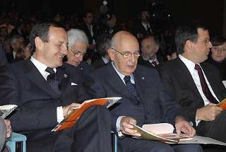 Un momento della cerimonia di celebrazione della Giornata mondiale di lotta contro l'Aids alla presenza del Presidente della Repubblica Giorgio Napolitano