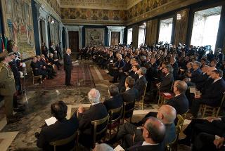 Il Presidente Giorgio Napolitano in occasione della celebrazione della Giornata dell'Informazione