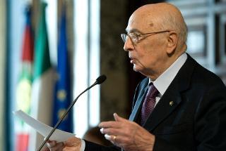 Il Presidente Giorgio Napolitano rivolge il suo indirizzo di saluto in occasione della &quot;Giornata della Qualità Italia&quot;
