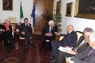 Il Presidente Giorgio Napolitano poco prima della cerimonia del convegno inaugurale del Comitato Nazionale per le celebrazioni del centenario della nascita di Altiero Spinelli