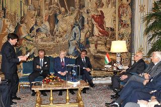 Il Presidente Giorgio Napolitano nel corso della presentazione del progetto &quot;Rai per i 150 anni&quot;