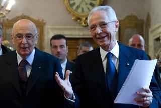 Il Presidente Giorgio Napolitano con il Presidente del Consiglio di Stato Pasquale De Lise, in occasione della cerimonia inaugurale dell'Anno Giudiziario del Consiglio di Stato