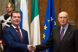 Il Presidente Giorgio Napolitano con il Presidente della Federazione Russa Dmitrij Anatol'evic Medvedev
