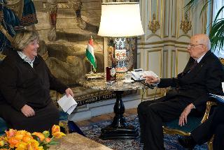 Il Presidente Giorgio Napolitano durante i colloqui con pastora Maria Bonafede, moderatora della Tavola valdese
