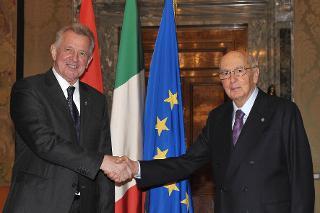 Il Presidente Giorgio Napolitano con Pal Schmitt, Presidente della Repubblica di Ungheria.