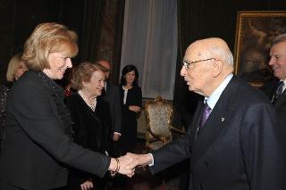 Il Presidente Giorgio Napolitano con la signora Schmitt, consorte del Presidente della Repubblica di Ungheria