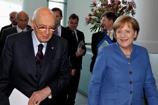 Il Presidente Napolitano con il Cancelliere Angela Merkel