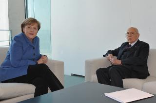 Il Presidente Giorgio Napolitano con Angela Merkel, Cancelliere della Repubblica Federale di Germania