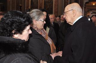 Il Presidente Giorgio Napolitano con la mamma del Capitano Massimo Ranzani caduto nell'attentato di Kandakar in Afghanistan durante i Funerali solenni