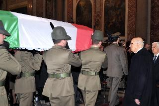 Il Presidente Giorgio Napolitano ai Funerali solenni del Capitano Massimo Ranzani caduto nell'attentato di Kandakar in Afghanistan