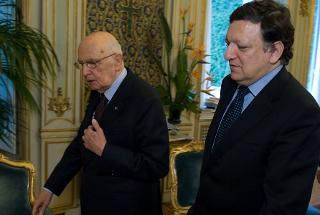 Il Presidente Giorgio Napolitano con Josè Manuel Barroso, Presidente della Commissione Europea