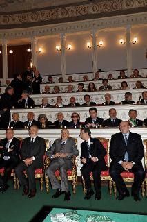 Il Presidente Giorgio Napolitano nel corso dell'inaugurazione e visita alla ricostruita Sala del Senato