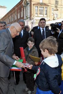 Il Presidente Giorgio Napolitano con i bambini di Torino