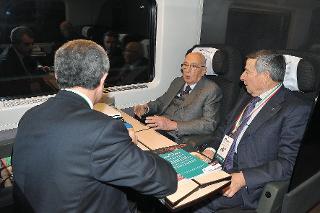 Il Presidente Giorgio Napolitano sul treno Freccia Rossa dell'Unità d'Italia
