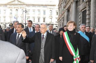 Il Presidente Giorgio Napolitano al termine del Convegno di Studi su Carlo Cattaneo