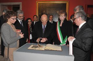 Il Presidente Giorgio Napolitano nel corso della visita al Museo del Risorgimento