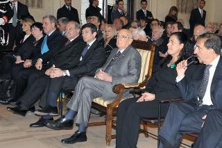 Il Presidente della Repubblica Giorgio Napolitano nel corso del Convegno di Studi su Carlo Cattaneo
