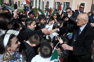 Il Presidente Giorgio Napolitano al suo arrivo a Varese in occasione della visita alla città