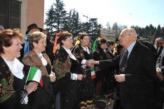 Il Presidente Giorgio Napolitano al suo arrivo a Varese