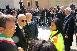 Il Presidente Giorgio Napoiltano in visita a L'Aquila