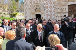 Il Presidente Giorgio Napolitano in visita a L'Aquila