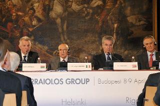 Il Presidente Napolitano al vertice informale dei Capi di Stato dell'Arraiolos Group &quot;Uniti per l'Europa&quot; nel corso della conferenza stampa