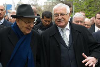 Il Presidente Giorgio Napolitano con il Presidente della Repubblica Ceca Vaclav Klaus