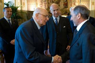 Il Presidente Giorgio Napolitano accoglie Mustafa Abdul Jalil, Presidente del Consiglio Nazionale di Transizione libico