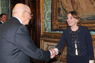 Il Presidente Giorgio Napolitano con Lorenza Lei, nuovo Direttore generale della RAI