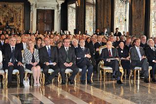 Il Presidente Giorgio Napolitano nel corso della cerimonia del Giorno della Memoria dedicato alle vittime del Terrorismo
