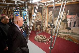 Il Presidente Giorgio Napolitano visita la Basilica di Santa Croce, attualmente in fase di restauro