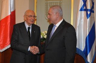 Il Presidente Giorgio Napolitano con il Primo Ministro dello Stato d'Israele Benjiamin Netanyahu