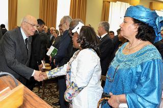 Il Presidente Giorgio Napolitano alla celebrazione della "Giornata dell'Africa", in occasione del 48° anniversario della Fondazione dell'Organizzazione dell'Unità Africana