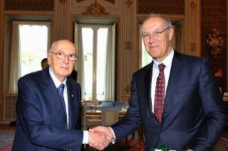 Il Presidente Giorgio Napolitano con Francis Gurry, Direttore generale dell'Organizzazione Mondiale per la Proprietà Intellettuale
