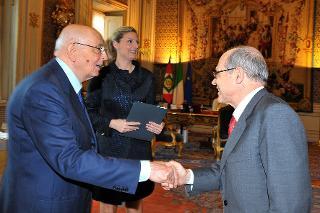 Il Presidente Giorgio Napolitano con Tiziano Treu, Presidente della Fondazione Adecco per le pari opportunità