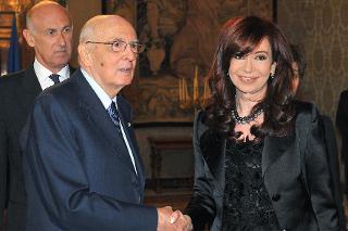 Il Presidente Giorgio Napolitano con il Presidente della Repubblica Argentina, Cristina Fernández de Kirchner
