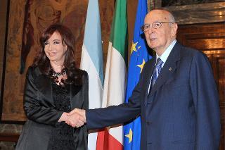 Il Presidente Giorgio Napolitano con il Presidente della Repubblica Argentina, Cristina Fernández de Kirchner