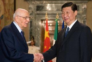 Il Presidente della Repubblica Giorgio Napolitano con Xi Jinping, Vice Presidente della Repubblica Popolare Cinese