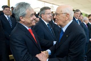 Il Presidente della Repubblica Giorgio Napolitano con Sebastian Pinera Echenique, Presidente della Repubblica del Cile