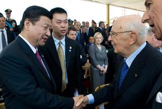 Il Presidente della Repubblica Giorgio Napolitano con Xi Jinping, Vice Presidente della Repubblica Popolare Cinese