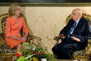 Il Presidente Giorgio Napolitano nel corso dei colloqui con Quentin Bryce, Governatrice Generale del Commonwealth d'Australia