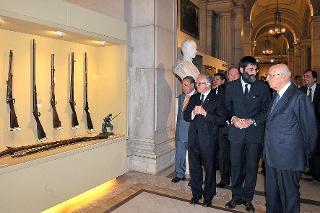 Il Presidente Giorgio Napolitano nel corso della visita al &quot;Museo Centrale del Risorgimento Italiano&quot; nelle Sale Espositive illustrata dal Prof. Marco Pizzo