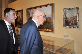 Il Presidente Giorgio Napolitano durante la visita al &quot;Museo Centrale del Risorgimento Italiano&quot; presso il Complesso Monumentale del Vittoriano