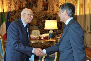 Il Presidente Giorgio Napolitano con Valerio Spigarelli, Presidente dell'Unione Camere Penali Italiane