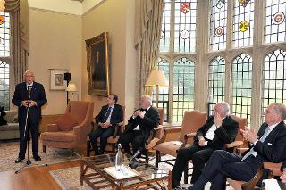 Il Presidente Giorgio Napolitano durante il suo intervento in occasione dell'incontro con i dottorandi ed i docenti del Dipartimento di Italianistica dell'Università di Oxford al Pembroke College
