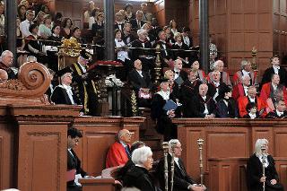 Il Presidente Giorgio Napolitano durante la cerimonia di conferimento del Dottorato honoris causa in Diritto