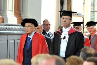 Il Presidente Giorgio Napolitano durante la cerimonia Encaenia di conferimento del Dottorato honoris causa in Diritto