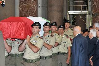 Il Presidente Giorgio Napolitano alle esequie solenni del Caporal Maggiore Scelto Gaetano Tuccillo