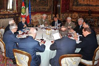 Il Presidente Giorgio Napolitano durante la Riunione del Consiglio supremo di difesa
